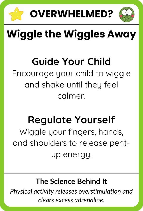 Wiggle the Wiggles Away card, parent guide side
